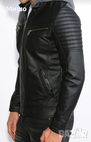 Мъжко кожено яке , снимка 3 - Якета - 51705695