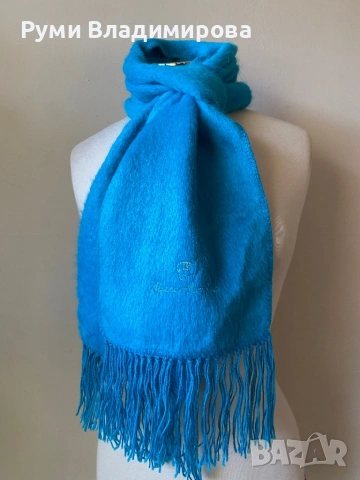 Тюркоазен шал от 100 % Alpaca, снимка 2 - Шалове - 53749886