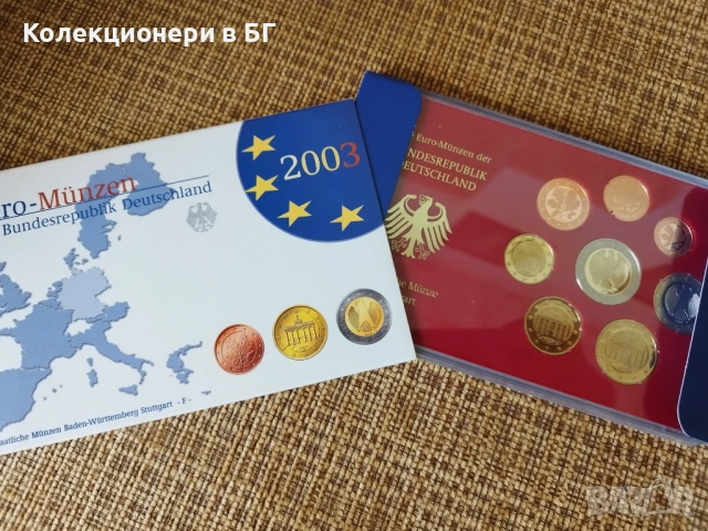 СЕТ ГЕРМАНСКИ ЕВРО /PROOF/ МОНЕТИ 2003 /F/, снимка 2 - Нумизматика и бонистика - 52631785