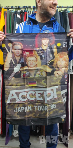 Accept Japan Tour 1986 Flag, снимка 2 - Китари - 44795725