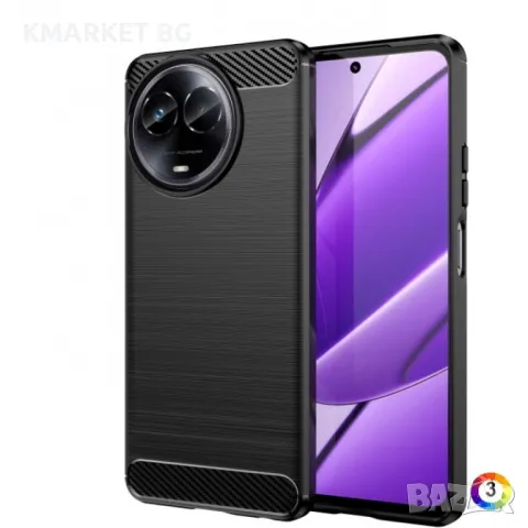 Realme C67 5G Удароустойчив Carbon Fiber Калъф и Протектор, снимка 2 - Калъфи, кейсове - 48875921