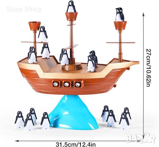 Монтесори играчка за баланс | Игра за балансиране на пиратски кораб за деца, играчка за пиратски кор, снимка 4 - Образователни игри - 44324971