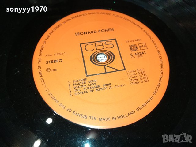 SOLD OUT-LEONARD COHEN-MADE IN HOLLAND-ПЛОЧА 2309231727, снимка 16 - Грамофонни плочи - 42292869