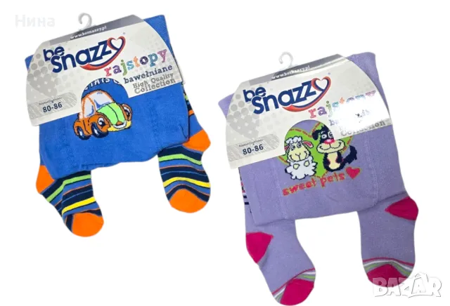 Бебе чорапогащи със забавни апликации , снимка 4 - Бебешки чорапи - 48150465