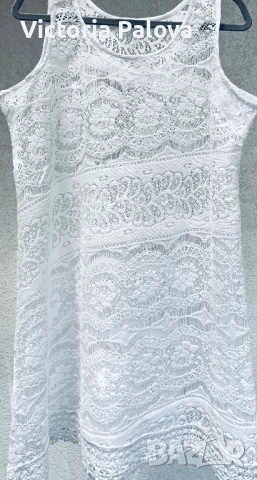 Бяла рокля индийска памучна дантела, снимка 10 - Рокли - 51025852