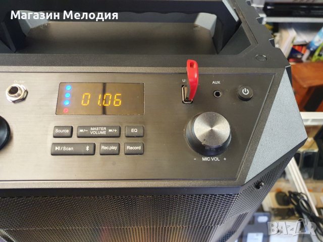 Караоке колона / Тонколона Fenda F&D T5 Trolley, 2.1, 33W, караоке, 3.5mm AUX, 6.3mm AUX, USB, FM, B, снимка 9 - Караоке - 44532190