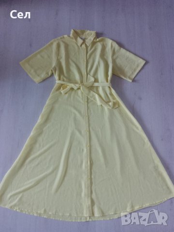 Дълга жълта рокля Monkl М, снимка 2 - Рокли - 51095757