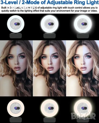 InstyQ 1080P уеб камера за стрийминг със светлина, микрофон 90° изглед, снимка 8 - Друга електроника - 49731150