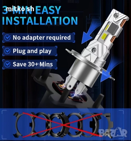 H4 Led автомобилни крушки, снимка 8 - Аксесоари и консумативи - 52920544