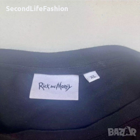 Тениска с дълъг ръкав „Рик и Морти“, черна, размер XL, снимка 2 - Тениски - 52875956