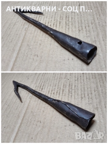 Стара Кована Кука За Камина. , снимка 4 - Антикварни и старинни предмети - 52471306