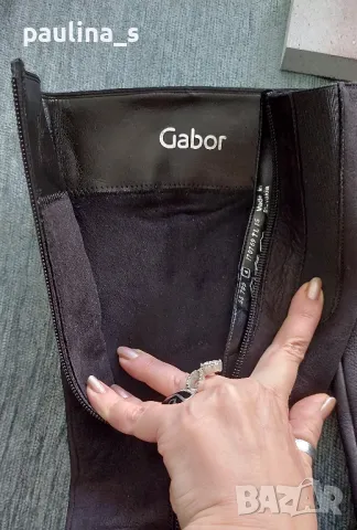 "Gabor" дамски ботуши от естествен набук с цип / N38, снимка 9 - Дамски ботуши - 47374911