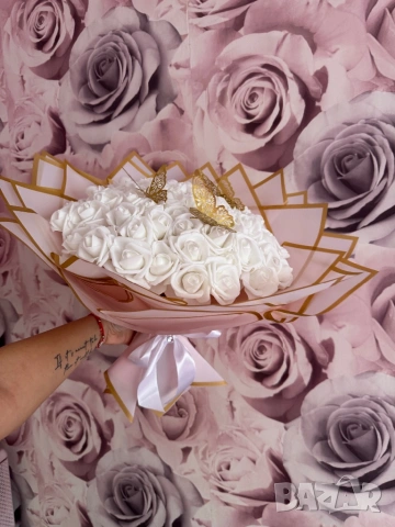Букети от вечни рози , снимка 5 - Изкуствени цветя - 53694274