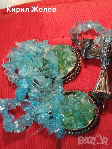 ИЗУМИТЕЛНО КРАСИВА ПОСРЕБРЕНА КРИСТАЛНА ЕТНО - АРТ СТИЛ ОГЪРЛИЦА РЪЧНА ИЗРАБОТКА 34781, снимка 14 - Колиета, медальони, синджири - 39193162