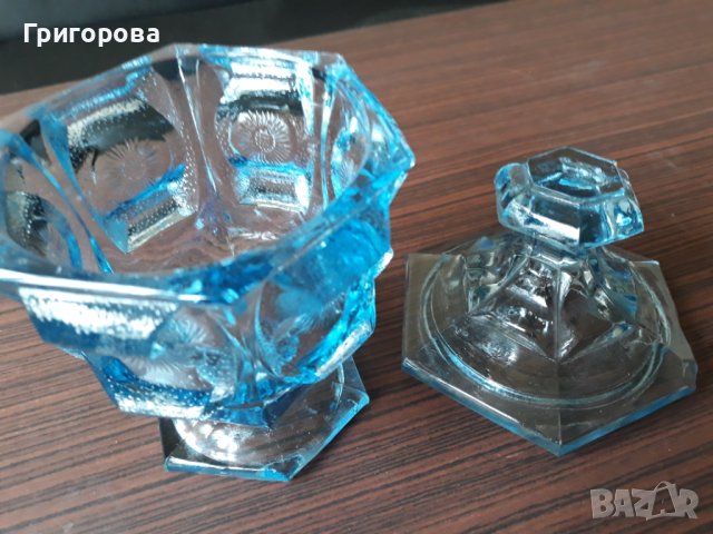 Стъклена захарница, снимка 3 - Други - 41083056