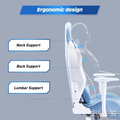 Геймърски стол / офис стол AF077UPJA, снимка 2 - Столове - 39821920