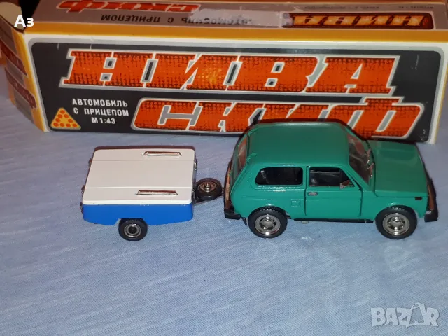 Стар USSR руски съветски метален модел Лада 2121 НИВА А20 Скиф 1982 година 1:43 Сделано в СССР, снимка 3 - Колекции - 47569955