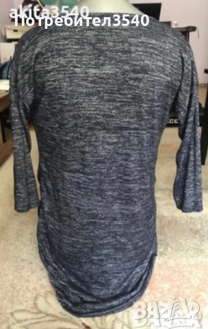 Сива асиметрична блуза, снимка 4 - Блузи с дълъг ръкав и пуловери - 33045060