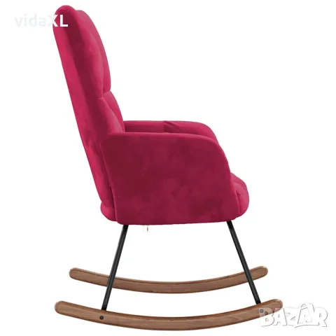 vidaXL Люлеещ стол, виненочервен, кадифе, снимка 5 - Столове - 56146855