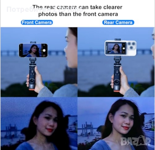 Newmowa Черен магнитен екран за наблюдение влог селфита за задна камера TikTok LiveStream за iPhone, снимка 3 - Аксесоари за Apple - 52012135