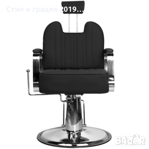 Бръснарски стол Rufo -черен/кафяв, снимка 4 - Бръснарски столове - 44639786