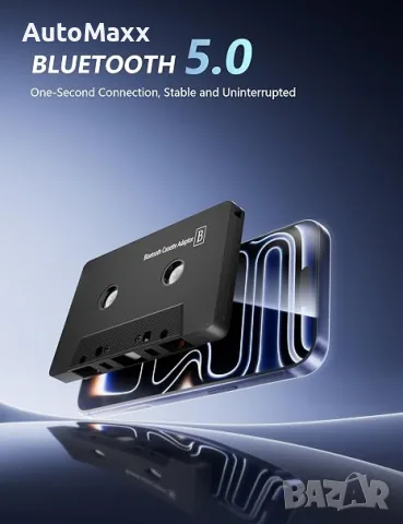 Безжичен Bluetooth 5.0 касетофонен адаптер за кола, Bluetooth приемник за касетофон за стрийминг , снимка 2 - Bluetooth тонколони - 56040916