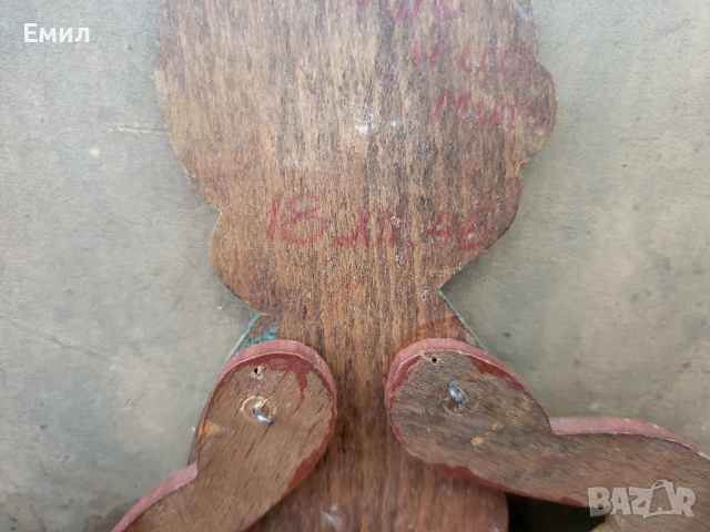 Стара дървена играчка маймунка 1946, снимка 4 - Колекции - 52430367