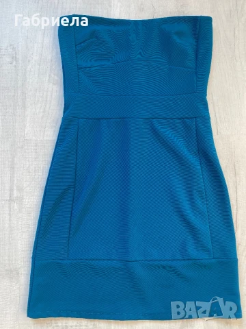 Рокля бюстие в цвят тюркоаз