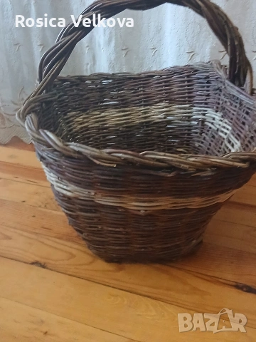 Голяма ръчно плетена кошница , снимка 3 - Декорация за дома - 53868796