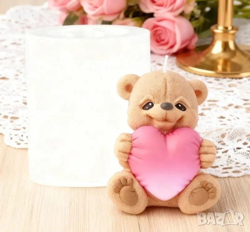 3d Мече с възглавничка сърце силиконов молд форма фондан шоколад смола гипс свещ сапун декор