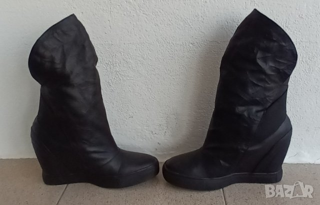 Черни ботуши от естествена кожа дължина 7/8., снимка 6 - Дамски ботуши - 41866394