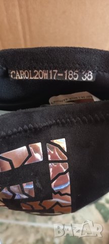 Дамски черни дълги ластични ботуши с висок ток и дебела подметка и лачена основа, снимка 12 - Дамски ботуши - 41845335