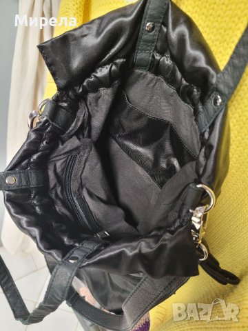 Промо !NUNOO Черна чанта от САТЕН + дръжки от естествена кожа ( в интернет сайтове 149€ ), снимка 14 - Чанти - 39671179