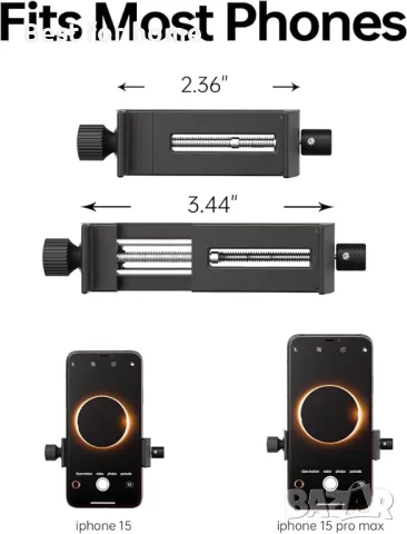 Държач за свързване на смартфон към телескоп ,микроскоп ,бинокъл, снимка 4 - Селфи стикове, аксесоари - 50005559