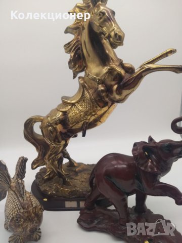 Лот сувенири с дефект – златен кон, риба, слон, снимка 6 - Арт сувенири - 41080125