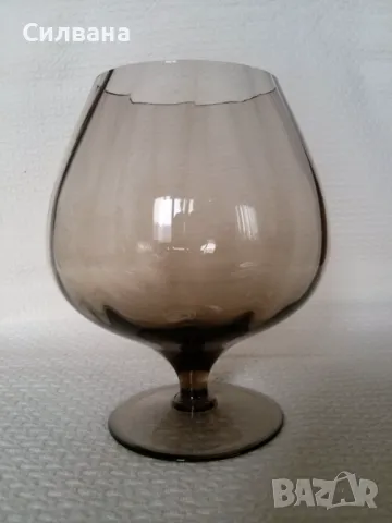 голяма чаша от кафяво стъкло, снимка 2 - Декорация за дома - 49132060