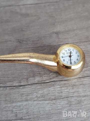 Миниатюрен кварцов часовник " LE TEMPS"-лула, снимка 2 - Антикварни и старинни предмети - 41922187