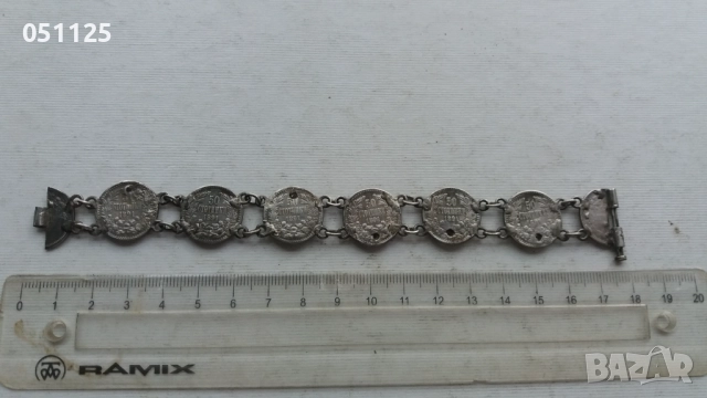 сребърна възрожденска гривна с монетки , снимка 4 - Нумизматика и бонистика - 52373342