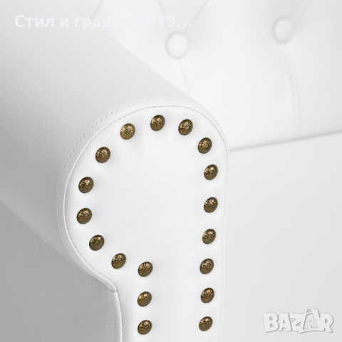 Фризьорски стол Gabbiano Berlin - бяло с златиста основа, снимка 5 - Фризьорски столове - 44761515