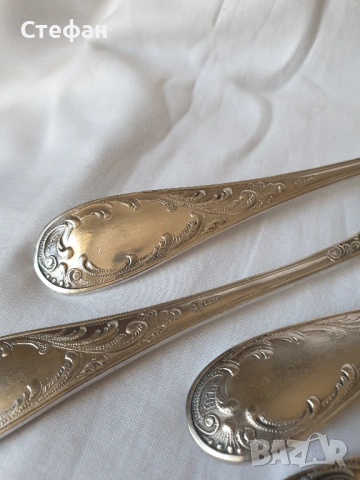 Комплект посребрени лъжици , снимка 6 - Антикварни и старинни предмети - 53536712