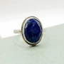 Сребърен пръстен с Лапис, снимка 4