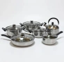 Комплект от 12 части за всяка кухня. 3бр тенджери, тиган, касерола и чайник и капаци, снимка 5