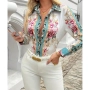 Дамска риза с цветна щампа, снимка 5