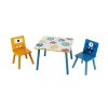 Детска Дървена Маса с 2 Столчета, Комплект - за Учене, Игра, Рисуване, Хранене - GHOSTS