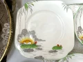 Красив комплект с водна лилия от фин костен порцелан от Англия, снимка 2