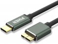 PIHEN USB C към USB 3.0 кабел за данни и зареждане, алуминиеви глави, позлатени конектори - 200 см, снимка 1