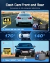 Нова Dash Cam 4K предна и 1080P задна камера, WiFi, нощно виждане, 170° ъгъл, снимка 3