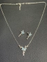 Сребърно колие обеци пеперуда тюркоаз 925 silver чисто нов obeci kolie, снимка 6