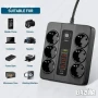 Разклонител за контакт 220V ,6 гнезда, 5 USB, 1 Type C със защита, снимка 2
