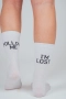 Чорапи със спортен ластик и надпис FOLLOW ME/I'M LOST, снимка 2